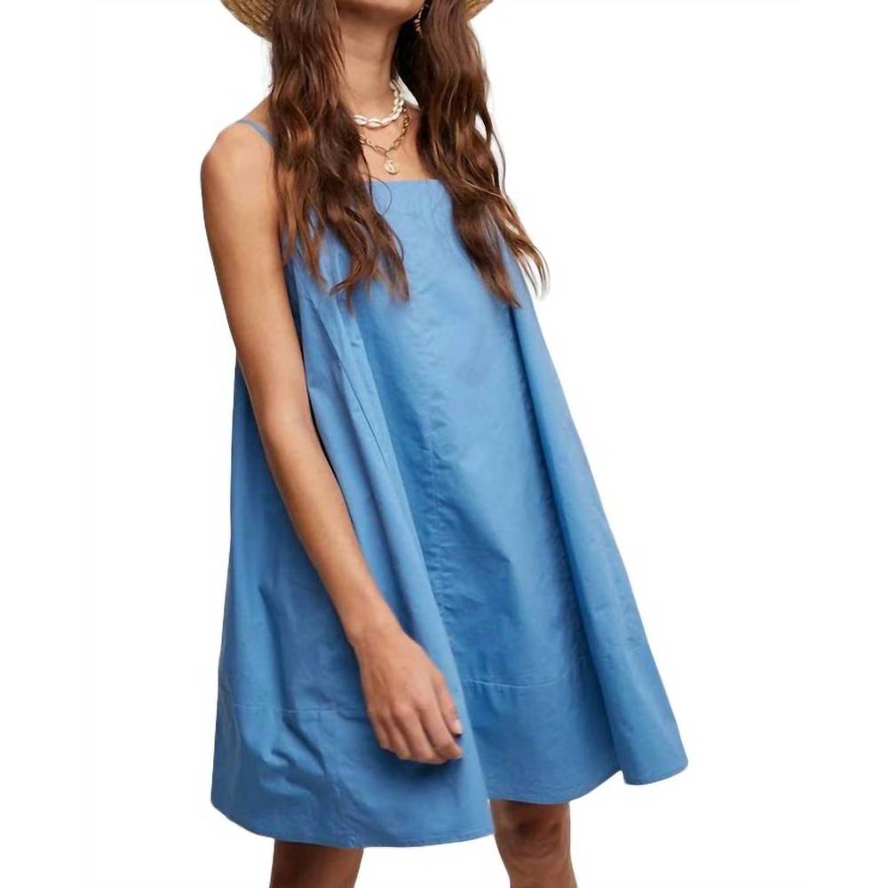 NEW LISTICLE strap swing dress in french blue - Picture 2 of 4